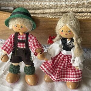 Resi Prosel West Germany Mini Dolls Girl Boy Handcrafted Christmas Wooden